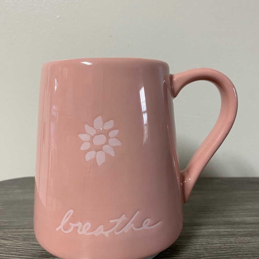 Pink Ceramic Mug with Floral Design